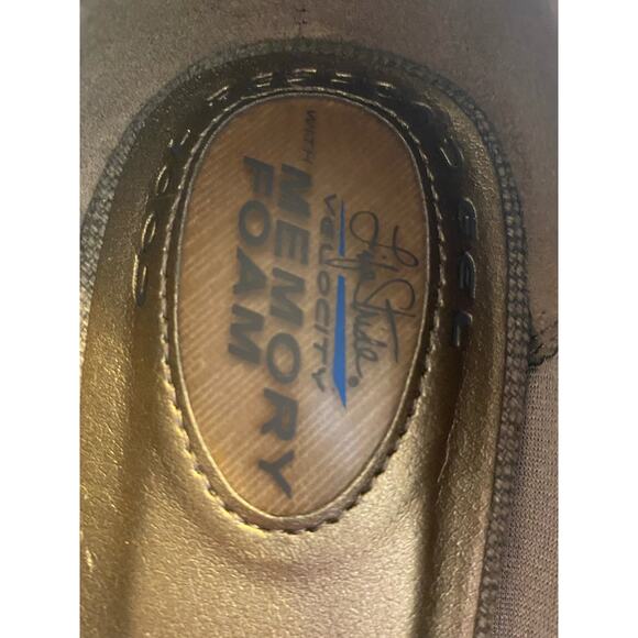 Life Stride Women's Taupe Canvas Cork Wedge Memory Foam Open Toe Heels Size 10M - Picture 7 of 10